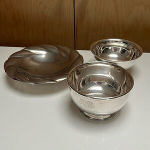 3 silver plated dishes.